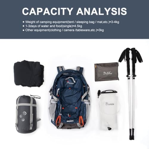 MOUNTAINTOP 40L Hiking Backpack,Lightweight Travel Backpack for Men Women Outdoor Backpacking, Camping