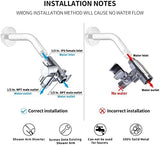 G-Promise Solid Metal Shower Arm Diverter with Holder for Hand Held Showerhead and Fixed Spray Head, G 1/2 3-Way Bathroom Universal Diverter System Replacement Part (Polished Chrome)