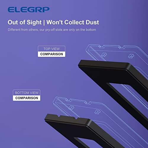 ELEGRP 3 Gang Screwless Decorative Wall Plates, Mid-Size Unbreakable Thermoplastic Faceplate Cover for Decorator Receptacle Outlet Switch, UL Listed (5 Pack, Matte Black)