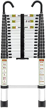 Telescopic Ladder, 20.34FT Aluminum Telescoping Ladder with Stable Hook and Non-Slip Feet, RIKADE Portable Extension Ladder for Household and Outdoor Working, 330lb Capacity