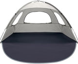 WhiteFang Beach Tent Anti-UV Portable Sun Shade Shelter for 3/4/6/8 Person, Extendable Floor with 3 Ventilating Mesh Windows Plus Carrying Bag, Stakes and Guy Lines