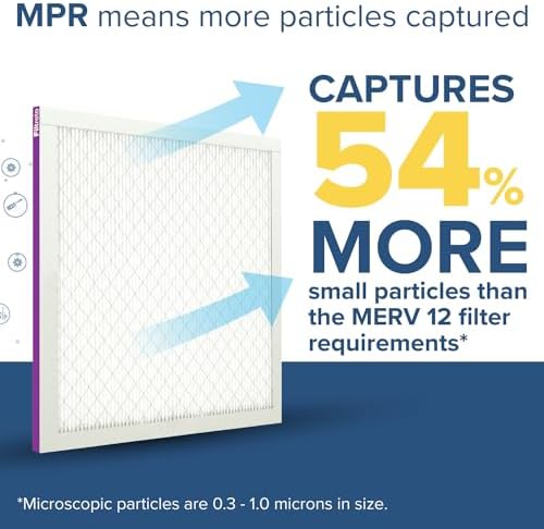 Filtrete 16x20x1 AC Furnace Air Filter, MERV 12, MPR 1500, CERTIFIED asthma & allergy friendly, 3 Month Pleated 1-Inch Electrostatic Air Cleaning Filter, 4-Pack (Actual Size 15.69 x 19.69 x 0.78 in)