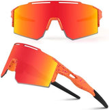 Ukoly Cycling Sunglasses for Men Women with 3 Interchangeable Lenses, Polarized Sports Sunglasses, Baseball Sunglasses