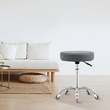 Ainilaily Rolling Stool with Wheels, Heavy Duty 400 lbs Stool for Shop Guitar Lab Tattoo Workbench Medical, Adjustable Swivel Chair (Grey)