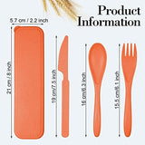 Yahenda 28 Sets Reusable Travel Utensils Set with Case Wheat Straw Cutlery Portable Spoon Knife Fork Tableware Lunch Box Accessories Bulk for Adults Travel Picnic Camping Utensils Gifts (Multicolor)