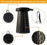 ALEVMOOM Upgraded XXL 19.7" Portable Collapsible Stool with Cushion,Telescoping Folding Stool for Adults,Yet More Sturdy Camping Stool with Load Capacity 1000lbs,for Outdoor Garden Hiking BBQ