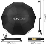 UPF 50+ Beach Umbrella with Adjustable Universal Clamp