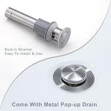 Ultimate Unicorn Waterfall Bathroom Sink Faucet Brushed Nickel, Two Handles Bathroom Faucet with Metal Pop up Sink Drain Stopper, Two Or 3 Holes Bathroom Basin Lavatory Mixer Tap with Deck Mount Plate