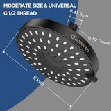 HOPOPRO 5-Mode High Pressure Shower Head - The Washington Post, NBC News, Today TV Show Recommended - High Flow Fixed Showerheads (6 Inch Oil Rubbed Bronze)