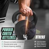 Yes4All Powder Coated Cast Iron Kettlebell Strength Training Kettlebells Weight Set for Full Body Workout, Home Gym
