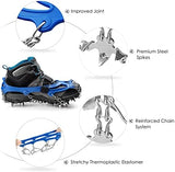 Crampons Ice Cleats Traction Snow Grips for Boots Shoes Women Men Anti Slip 19 Stainless Steel Spikes Safe Protect for Hiking Fishing Walking Climbing Mountaineering