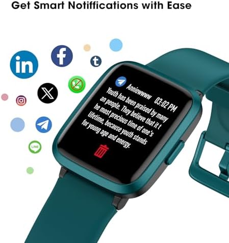 Fitness Tracker Watch with Heart Rate Monitor, Activity Tracker with Pedometer, Sleep Monitor, Calories & Step Counter, 5ATM Waterproof Smart Watch for Women Men Health Fitness Watch for Sports