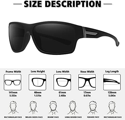 STORYCOAST Polarized Sports Sunglasses for Men Women Unbreakable Frame Cycling Fishing Driving