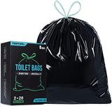 TRIPTIPS Portable Toilet Bags Drawstring 8 Gallon Camping Toilet Bags Toilet Waste Bags Leak-Proof Toilet Liners, Trash Bags for Camping, Hiking, Traveling