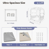 EAST OAK Weather Sports Tent for Fishing & Outdoors | Pop Up Bubble Tent Instant Sun & Rain Shelter | No Condensation, Spacious Interior, Ultra Visibility | All Weather Protection | 50L*50W*68.9H