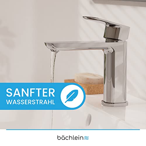 Bächlein Mizarela bath tap in classic design, single lever mixer with durable ceramic cartridge and mounting kit, bath tap chrome - flat spout