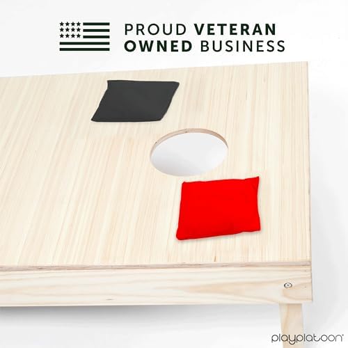 Play Platoon Cornhole Bags Weather Resistant- Set of 8 Regulation Bean Bags for Tossing- Official Professional Size & Weight Corn Hole Bags Two Color All Weather Cornhole Beans Bag Set with Tote Bag