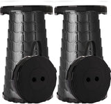 Upgraded Foldable Stool Thickened, Portable Collapsible Stool Retractable Stool for Fishing, Hiking Tours, BBQ, Parties, Outdoor Activities (Black) (2)