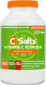 C-Salts Original Vitamin C Powder Supplement - 100% Pure High Dose Buffered Vitamin C Powder for Immune Support - Sugar-Free Powdered Drink Ascorbate, Organic, Stomach-Friendly, Original 26oz