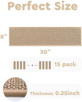 PADOOR Non Slip Stair-Treads, Rubber Backing Stair-Runners for Wooden Steps, 7PCS Residue Free Carpet Stair Treads for Kids and Dogs 8"x30" Beige