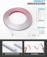 Art3d 25 Ft Peel and Stick Trim for Backsplash Tile Edge, Self-Adhesive Liner for Corner Decor in White