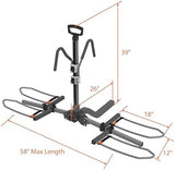 HYPERAX Volt 2 - E Bike Hitch Mounted Platform Style 2 Bikes Carrier for Car, SUV, Trucks, Sedan, Tilting e-Bike Rack for Hitch Fits Up to 2 X 70 lbs Bike with Up to 5" TIRE - NO RV USE!