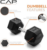 CAP Barbell Coated Dumbbell Weight | Multiple Options Pairs & Sets