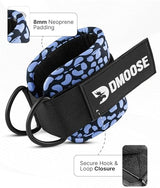 DMoose Fitness Ankle Straps for Cable Machines - One Size Fit with Premium Padding, Glute Kickback Ankle Strap for Women & Men, Cable Attachments for Gym, Booty Workouts, Leg Extension & Hip Abductors