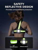 Running Lights for Runners with Reflective Straps, 500 Lumens 7 Modes & 45° Adjustable Running Light, IPX4 Waterproof Chest Running Light Vest for Night Running Hiking, 2-16h Use Time