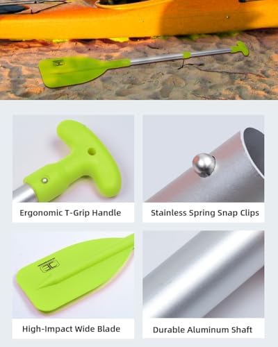 OCEANBROAD Telescoping Emergency Paddle 21''-42''/26''-54'' Aluminium Shaft for Kayaing Boating Canoeing River Tubing