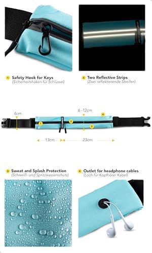 Fitgriff® Running Belt for Men & Women - Secure Jogging Pouch for Phone, Keys & Essentials - For All Cell Phones