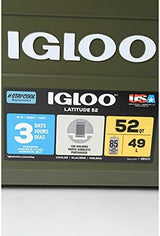 Igloo 60367 Sportsman Latitude 52 Cooler Box, Approx. 11.2 gal (49 L), Sportsman, Latitude, Outdoor, Camping, Leisure, Fishing, Green