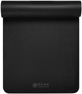Gaiam Essentials Thick Yoga Mat Fitness & Exercise Mat with Easy-Cinch Yoga Mat Carrier Strap, 72"L x 24"W x 2/5 Inch Thick