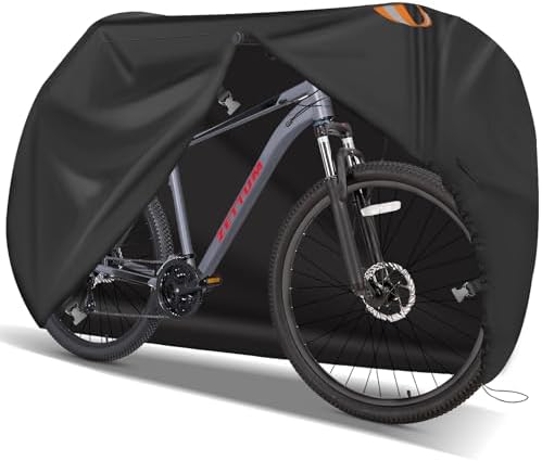 Bike Cover for 1 Bike - Outdoor Bike Cover for Stationary 1 Bike Waterproof & Heavy Duty, 600D Bicycle Cover for Single eBike, Mountain Bike, Road Bike, Hybrid Bike, Beach Cruiser Bike Storage