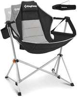 KingCamp Hammock Camping Chair, Swinging Portable Folding Camp Chairs for Adults 400lbs Heavy Duty Foldable Oversized Rocker with Aluminum Alloy Frame Cup Holder Pillow for Outdoor Beach Patio Sport