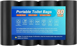 80 Portable Toilet Bags, Camping Toilet Bags, Biodegradable Porta Potty Bags, Thickened Toilet Waste Bags for 5 Gallon Bucket Toilet, Compostable Bags