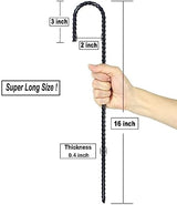 16 Inch Ground Rebar Stakes, J Hook Extra Heavy Duty Rust Proof Coated Steel Ground Anchors with Chisel Point End for Camping Tent and Canopy Tent (8)