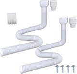 7ft Long Gutter Downspout Extensions, 3” Gutter Downspout Extender Pipe for 2"×3" Downspout and 3"×4"Downspout, Flexible Pipe Stretched Length 7ft, White,2-Pack