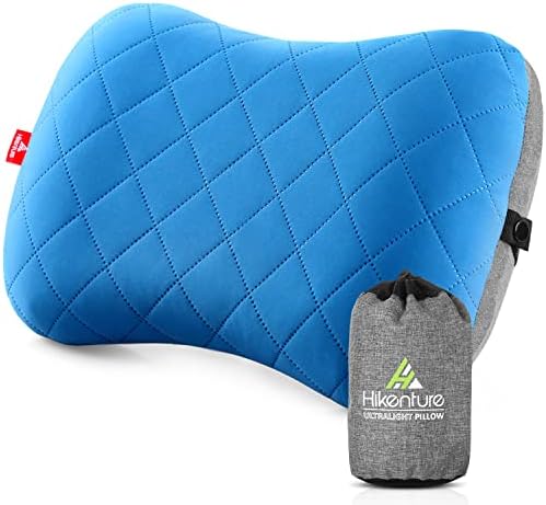 Hikenture Camping Pillow with Removable Cover - Ultralight Inflatable Pillow for Neck Lumbar Support - Upgrade Backpacking Pillow - Washable Travel Air Pillows for Camping, Hiking, Backpacking