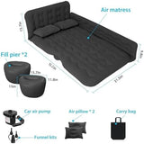 ISWEES Car Bed SUV Air Mattress, Car Air Mattress with Electric Pump, 2 Inflatable Pillows and 2 Footrests for Back Seat, Side Seat,Trunk Sleeping, Thickened Camping Bed - Black