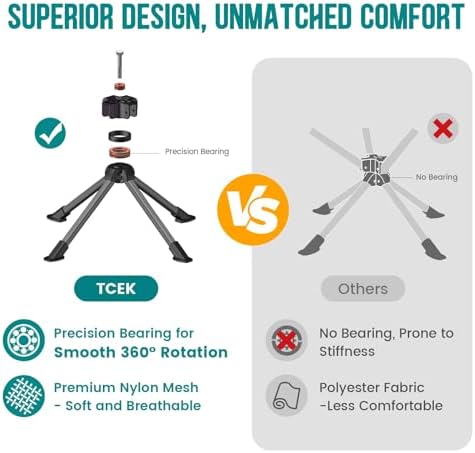 Swivel Portable Chair - Small Compact Collapsible Folding Chairs for Adults, Setup in 8 Seconds, Lightweight Outdoor Backpack Chair for Camping, Travel, Hiking, Beach, Support 300 LBS