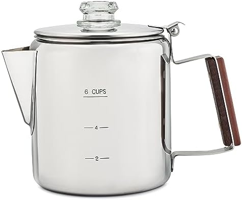 COLETTI Bozeman Percolator Coffee Pot — Coffee Percolator, Camping Coffee Pot – America’s Favorite Percolator – NO Aluminum or Plastic [6 cup]