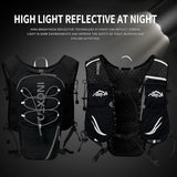 Running Vest for Women Men, Adjustable Chest Straps Running Hydration Vest Backpack with 500ml Soft Flask, Lightweight Breathable Reflective Running Vest for Trail Hiking