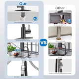 Wewe Black Kitchen Sink Faucets: Water Faucet with Pull Down Sprayer Stainless Steel Single Handle 1 Or 3 Hole for Farmhouse Commercial Camper Laundry Rv Bar