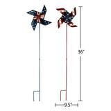Patriotic Pinwheels 4th of July Decoration American Flag Metal Wind Spinner