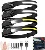 Headlamp Rechargeable 4Pack, 6 Mode Headlamps for Adults 1200Lumens LED Headlamp with Motion Sensor,230°COB Wide Beam Headlight Bright Headlamps Flashlight for Camping Accessories Gear, Hiking,Running