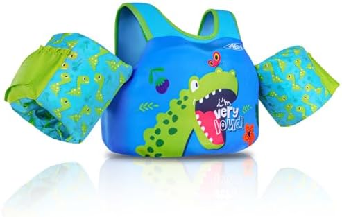 Toddler Swim Vest for 1-3-5,6,7,8,9 Years Old, Puddle Pool Floats Kids Jumper 20-30-50-60-70 Pounds, Swimming Arm Floaties with Shoulder Harness Arm Wings for Swimmies, Toddlers, Boys, Girls