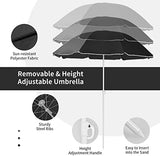 ReunionG Double Folding Camping Chairs, Portable Beach Chairs with Removable Umbrella & Mini Table Carrying Bag, Outdoor Lawn Chairs for Picnic, Patio, Pool, Park (Black)