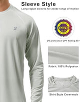Roadbox Mens UPF 50+ UV Sun Protection Shirts Outdoor Long Sleeve SPF Rash Guard for Fishing Hiking Swimming Running