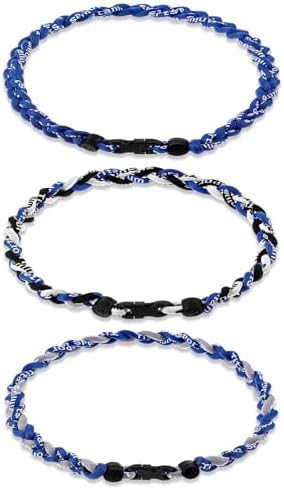 Junkin Baseball Necklaces Three Braided Rope Titanium Necklace for Team Gifts Boys Men Player Softball Fans Sports